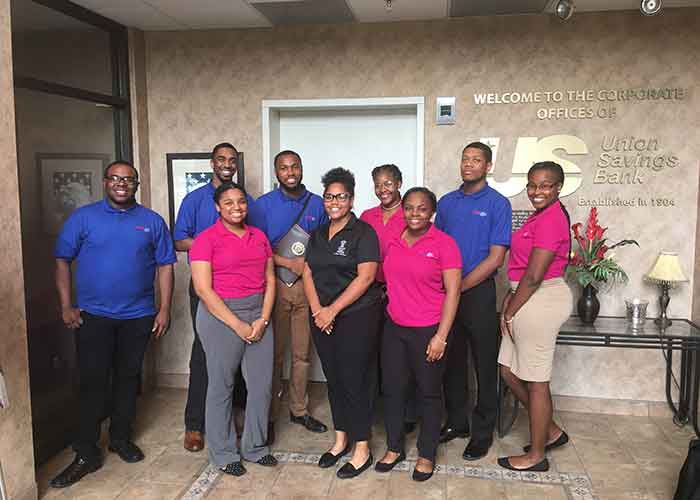 Students at Union Savings Bank